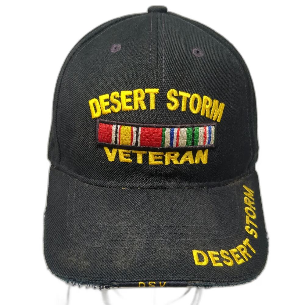 Rapid Dominance Baseball Cap Black One Size Desert Storm Veteran Ribbon Hat